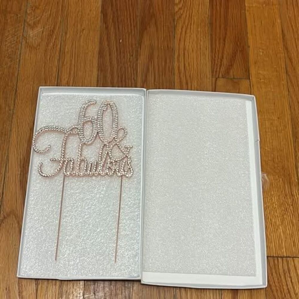 60 & Fabulous Rhinestone Cake Topper